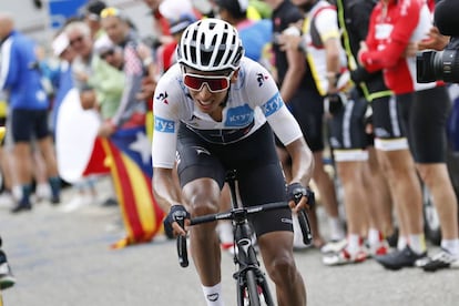 El ciclista colombiano del Team Ineos Egan Bernal en el Tour de 2019, en la etapa del pasado 25