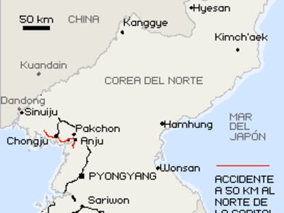 Accidente de trenes en Corea del Norte