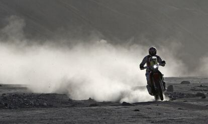 Barreda, durante una etapa del Dakar.