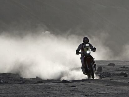 Barreda, durante una etapa del Dakar.