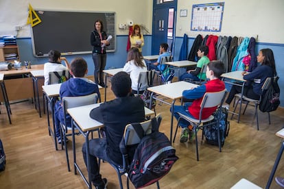 Alumnos del Colegio Palacio Valdés de Madrid durante una clase.