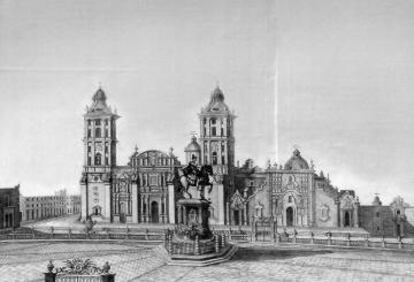 La primera ubicación de la estatua ecuestre de Carlos IV fue la plaza del zócalo de la Ciudad de México.