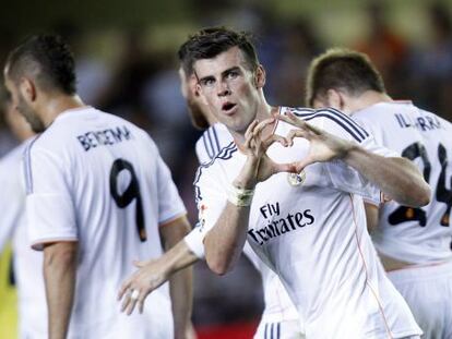 Bale celebra su gol, el primero del Madrid.