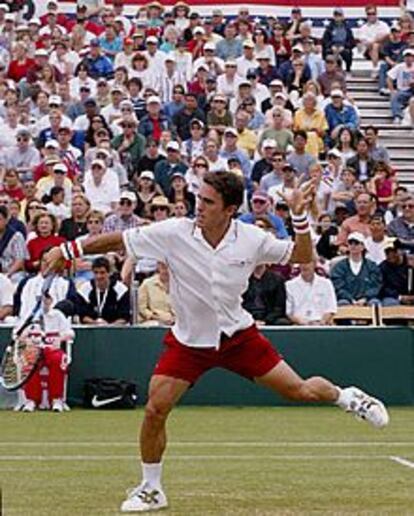 Imagen del español Alberto Martín, durante su partido contra el estadounidense Andy Roddick.