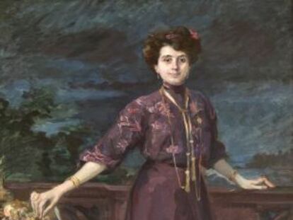 &#039;Maria Condeminas de Rossich&#039;, oli pintat per Llu&iuml;sa Vidal el 1909. Col&middot;lecci&oacute; particular.