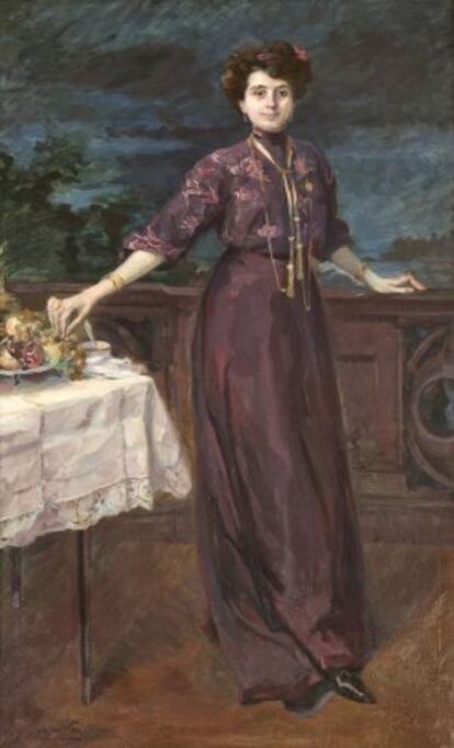 &#039;Maria Condeminas de Rossich&#039;, oli pintat per Llu&iuml;sa Vidal el 1909. Col&middot;lecci&oacute; particular.