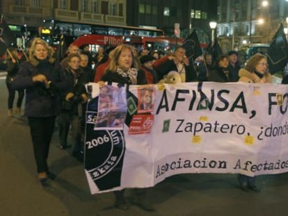 Cabeza de la manifestación de afectados de Afinsa en 2012