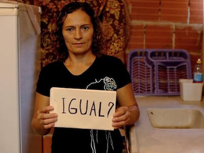 Ramunda Lima, brasile&ntilde;a, se pregunta si hay realmente igualdad en el marco de una campa&ntilde;a del Banco Mundial. Brazil. 