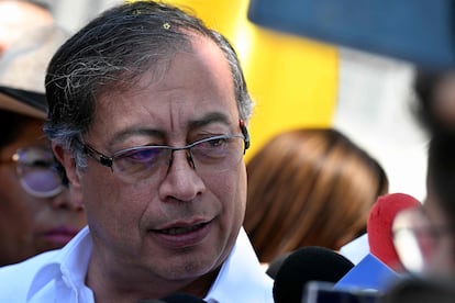 El presidente colombiano Gustavo Petro, después de dar un discurso en la cumbre iberoamericana que se celebró en Santo Domingo la semana pasada.