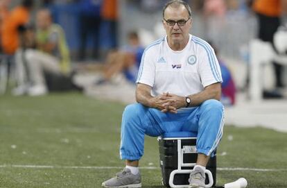 Bielsa, durante su último partido con el Olympique de Marsella