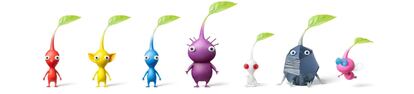 diferentes tipos de pikmin en 'Pikmin Bloom'.