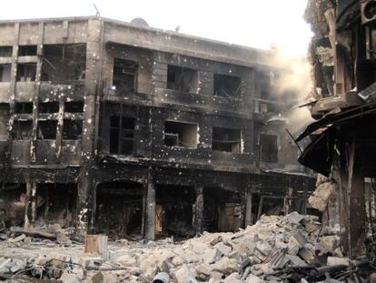 Casas destrozadas en la provincia de Alepo, en Siria. 