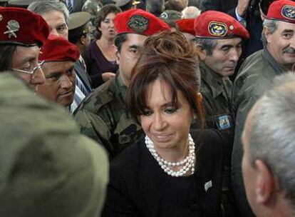 La presidenta de Argentina, Cristina Fernández, en el aniversario del desembarco en las islas Malvinas.