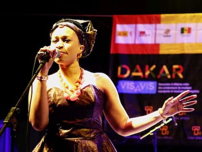 A&iacute;da Samb, durante la audici&oacute;n en el centro cultural Doutta Seck de Dakar.