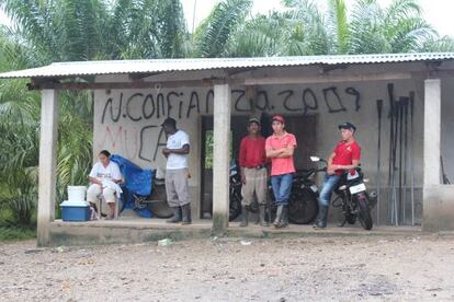 La casa club donde se reúnen los campesinos en La Confianza.