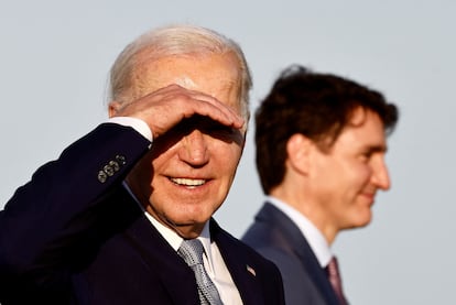 El presidente de EE UU, Joe Biden, y el primer ministro de Canadá, Justin Trudeau, en Savelletri, el 13 de junio.
