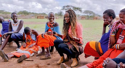 Leyla Hussein (centro), en un fotograma de 'Placer femenino'.