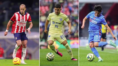 Los jugadores Javier 'El Chicharito' Hernández, Richard Sánchez y Alexis Gutiérrez.