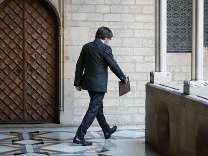 Carles Puigdemont, en el Palau de la Generalitat en octubre de 2017.