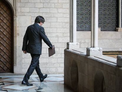 Carles Puigdemont, al Palau de la Generalitat l'octubre de 2017.