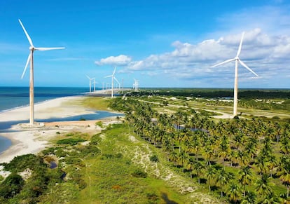 Turbina eólica en el estado de Ceará, Brasil.