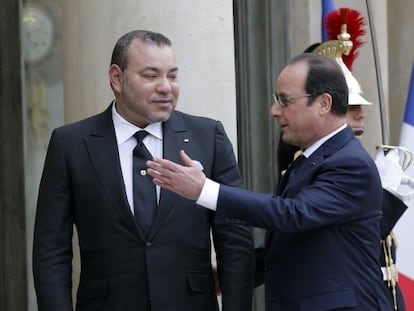 El president Hollande rep al rei Mohamed VI en l'Elisi.