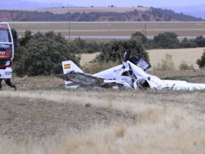 La avioneta que se ha estrellado este mi&eacute;rcoles, en Guadalajara.