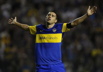 Riquelme, en una final de la Copa Libertadores