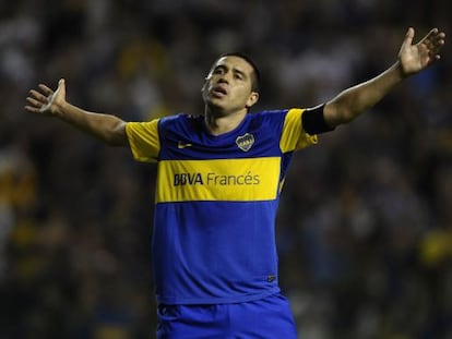 Riquelme, en una final de la Copa Libertadores