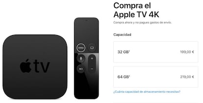 Precios de los Apple TV 4K en España.