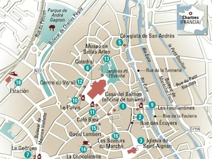 24 horas en Chartres, el mapa