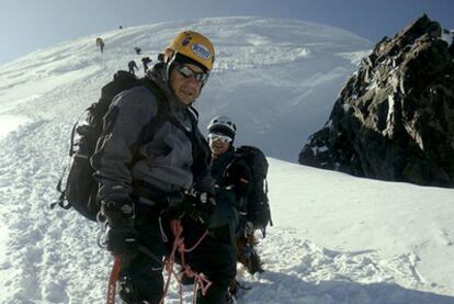 Fotografía de archivo, tomada el pasado verano, de Tolo Calafat en su ascenso al Mont Blanc.