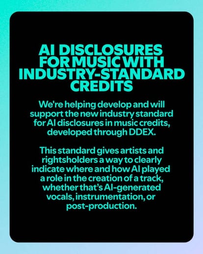 Comunicado de Spotify para el control de la IA