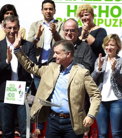 El lehendakari, Iñigo Urkullu, en un acto del PNV en San Sebastián.