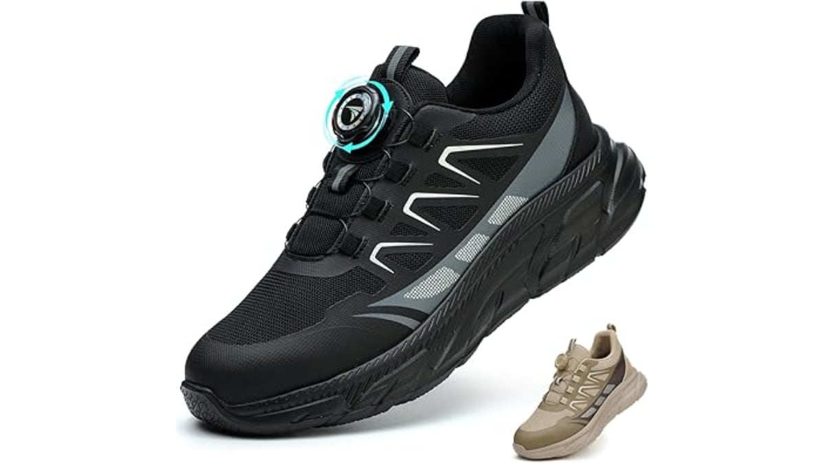 Zapatos de seguridad con un diseño deportivo.