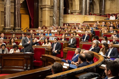 Un momento del Pleno celebrado este miércoles en el Parlament.