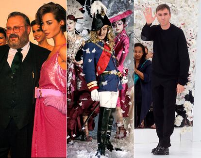 Gianfranco Ferré, Galliano y Raf Simons, otros tres hombres célebres que han pasado por la dirección creativa de la maison.