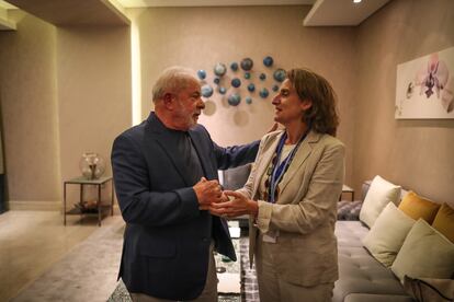 Teresa Ribera se reunió el martes con el presidente electo de Brasil, Lula da Silva, en la cumbre de Sharm el Sheij.