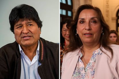 Evo Morales y Dina Boluarte