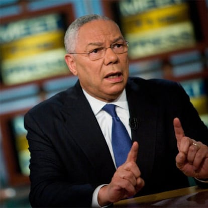 Colin Powell, durante la entrevista en el programa de la NBC <i>Meet the Press.</i>