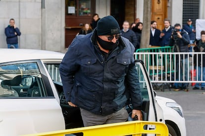 Koldo García, a su llegada este martes al Tribunal Supremo para someterse a una prueba caligráfica.