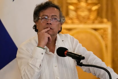 El presidente colombiano, Gustavo Petro, durante su visita a Ciudad de Panamá, el 28 de marzo de 2025.