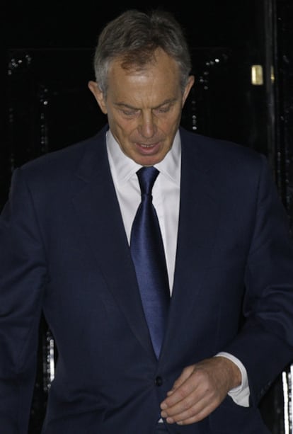 Blair, esta mañana camino del Parlamento británico.