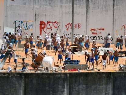 Confronto entre presos do PCC e do Sindicato do Crime no Rio Grande do Norte em janeiro de 2017.