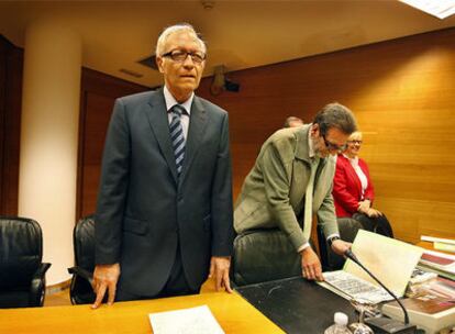 Rafael Vicente Queralt, Síndic de Comptes, ayer, en la comisión en las Cortes.