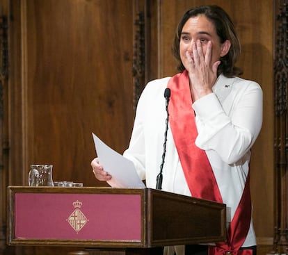 Ada Colau during the investiture ceremony.