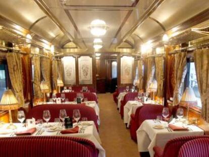 Comedor del tren turístico de lujo Al Andalus.