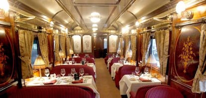 Comedor del tren turístico de lujo Al Andalus.
