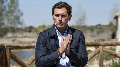 Albert Rivera durante un acto en Las Tablas de Daimiel.