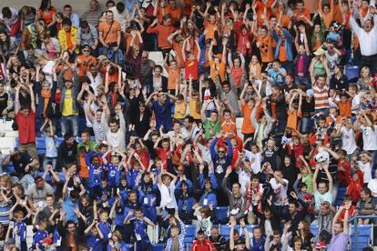 Aficionados en un entrenamiento de Holanda